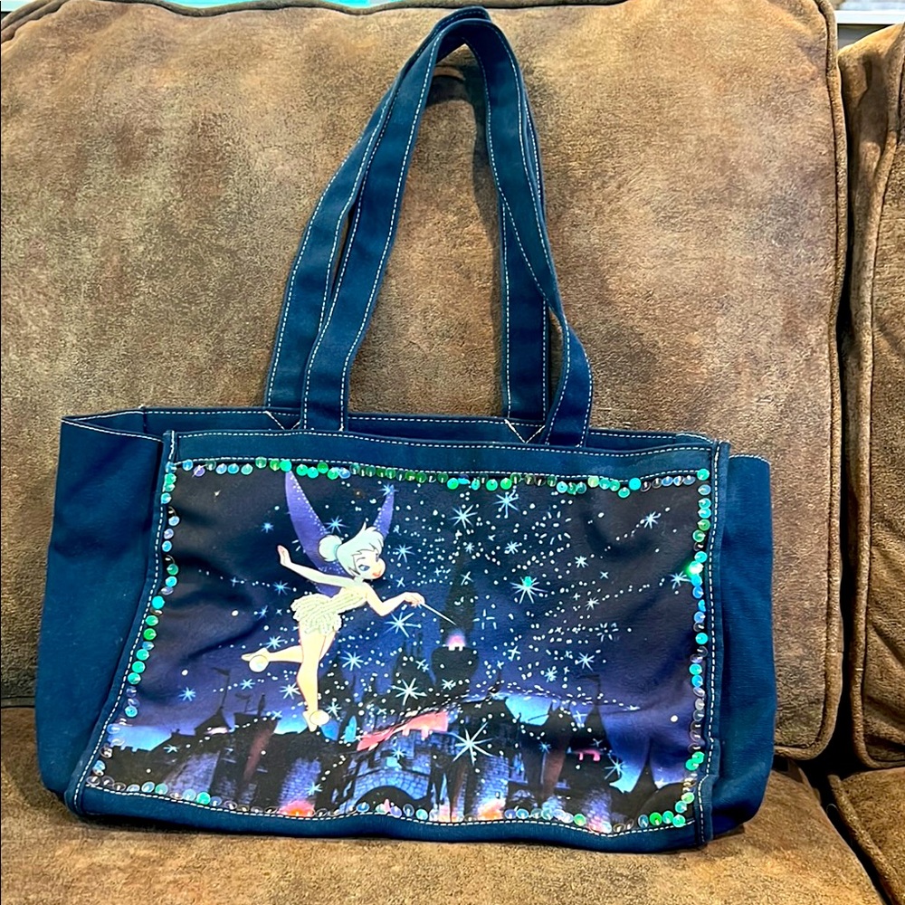 Blue Disney Tinkerbell Tote Bag